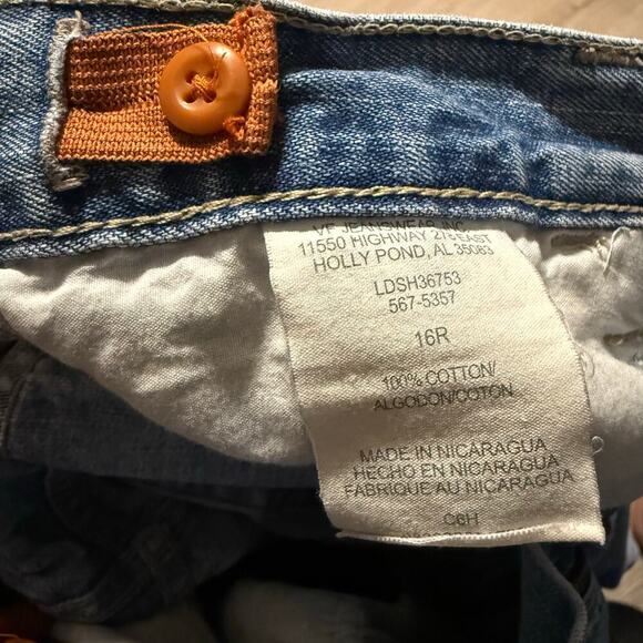 Vintage Lee Dungarees Carpenter Jeans 16R Light Wash 100% Cotton Relaxed Fit - Picture 9 of 16